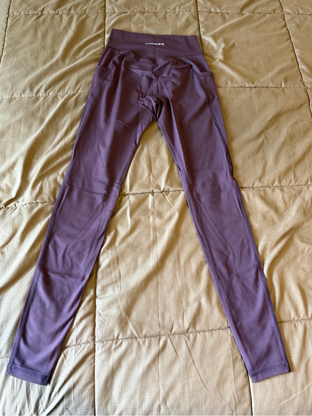 ALPHALETE: Alphalux Purple Leggings With Sode Pockets